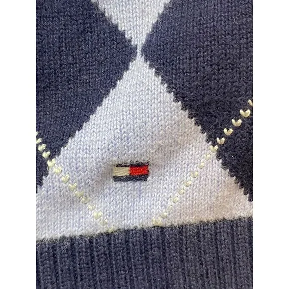 Tommy Hilfiger Vest Youth Extra‎ Large Blue Green Argyle Diamond Sweater Boys - Picture 3 of 8